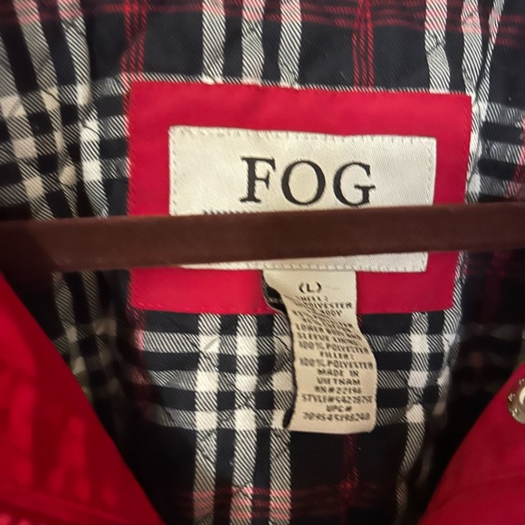 London Fog Red Utility Jacket with A-Line Cut - Picture 4 of 6